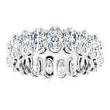 Platinum Oval Natural Diamond Shared-Prong Eternity Band – 5x3 mm Stones (4 3/4–5 1/2 CTW) - view 3