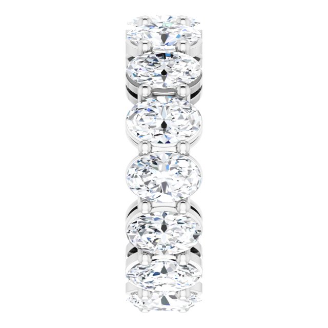 Platinum Oval Lab-Grown Diamond Shared-Prong Eternity Band – 6x4 mm Stones (5 1/5–5 9/10 CTW) - view 4