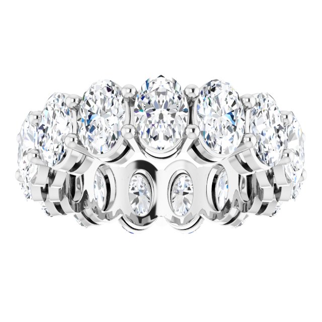 Platinum Oval Lab-Grown Diamond Shared-Prong Eternity Band – 6x4 mm Stones (5 1/5–5 9/10 CTW) - view 3