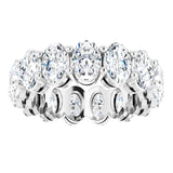 14K Gold Oval Lab-Grown Diamond Shared-Prong Eternity Band – 6x4 mm Stones (5 1/5–5 9/10 CTW) - White Gold - view 3