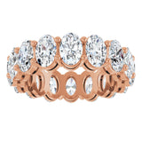 14K Gold Oval Lab-Grown Diamond Shared-Prong Eternity Band – 6x4 mm Stones (5 1/5–5 9/10 CTW) - Rose Gold - view 3