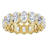 14K Gold Oval Lab-Grown Diamond Shared-Prong Eternity Band – 6x4 mm Stones (5 1/5–5 9/10 CTW) - Yellow Gold - view 3