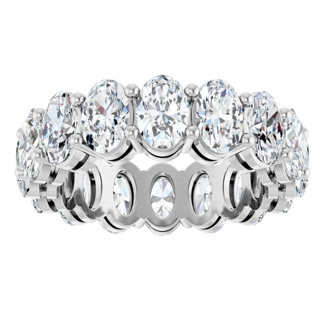 14K Gold Oval Lab-Grown Diamond Shared-Prong Eternity Band – 6x4 mm Stones (5 1/5–5 9/10 CTW) - White Gold - view 3