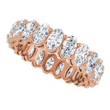 14K Gold Oval Lab-Grown Diamond Shared-Prong Eternity Band – 5x3 mm Stones (3 1/3–5 1/2 CTW) - Rose Gold - view 5