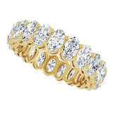 14K Gold Oval Natural Diamond Shared-Prong Eternity Band – 5x3 mm Stones (4 3/4–5 1/2 CTW) - Yellow Gold - view 5