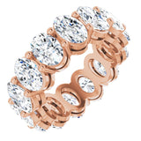 14K Gold Oval Lab-Grown Diamond Shared-Prong Eternity Band – 6x4 mm Stones (5 1/5–5 9/10 CTW) - Rose Gold