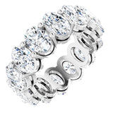 Platinum Oval Natural Diamond Shared-Prong Eternity Band – 6x4 mm Stones (5 1/5–5 9/10 CTW)