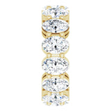 14K Gold Oval Natural Diamond Shared-Prong Eternity Band – 5x3 mm Stones (4 3/4–5 1/2 CTW) - Yellow Gold - view 4