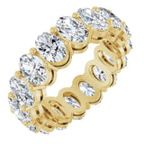 14K Gold Oval Natural Diamond Shared-Prong Eternity Band – 6x4 mm Stones (5 1/5–5 9/10 CTW) - Yellow Gold