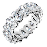 Platinum Oval Lab-Grown Diamond Shared-Prong Eternity Band – 6x4 mm Stones (5 1/5–5 9/10 CTW)