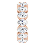 14K Gold Oval Lab-Grown Diamond Shared-Prong Eternity Band – 6x4 mm Stones (5 1/5–5 9/10 CTW) - Rose Gold - view 4
