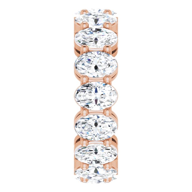 14K Gold Oval Lab-Grown Diamond Shared-Prong Eternity Band – 6x4 mm Stones (5 1/5–5 9/10 CTW) - Rose Gold - view 4