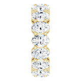 14K Gold Oval Lab-Grown Diamond Shared-Prong Eternity Band – 6x4 mm Stones (5 1/5–5 9/10 CTW) - Yellow Gold - view 4