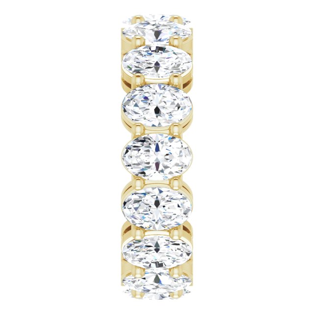 14K Gold Oval Lab-Grown Diamond Shared-Prong Eternity Band – 6x4 mm Stones (5 1/5–5 9/10 CTW) - Yellow Gold - view 4