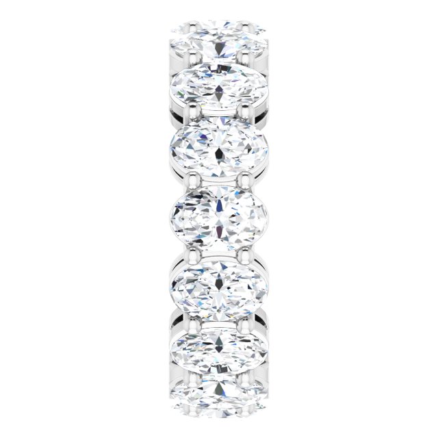 14K Gold Oval Lab-Grown Diamond Shared-Prong Eternity Band – 6x4 mm Stones (5 1/5–5 9/10 CTW) - White Gold - view 4