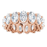 14K Gold Oval Lab-Grown Diamond Shared-Prong Eternity Band – 6x4 mm Stones (5 1/5–5 9/10 CTW) - Rose Gold - view 3