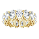 14K Gold Oval Lab-Grown Diamond Shared-Prong Eternity Band – 6x4 mm Stones (5 1/5–5 9/10 CTW) - Yellow Gold - view 3