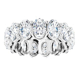 Platinum Oval Lab-Grown Diamond Shared-Prong Eternity Band – 6x4 mm Stones (5 1/5–5 9/10 CTW) - view 3