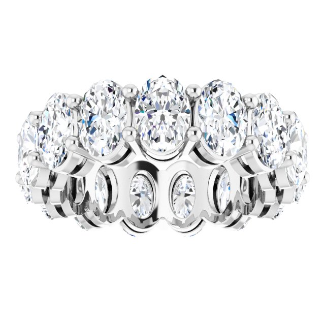 Platinum Oval Lab-Grown Diamond Shared-Prong Eternity Band – 6x4 mm Stones (5 1/5–5 9/10 CTW) - view 3
