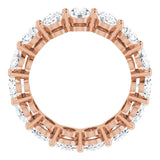 14K Gold Oval Lab-Grown Diamond Shared-Prong Eternity Band – 6x4 mm Stones (5 1/5–5 9/10 CTW) - Rose Gold - view 2