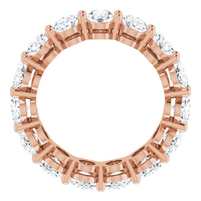 14K Gold Oval Lab-Grown Diamond Shared-Prong Eternity Band – 6x4 mm Stones (5 1/5–5 9/10 CTW) - Rose Gold - view 2