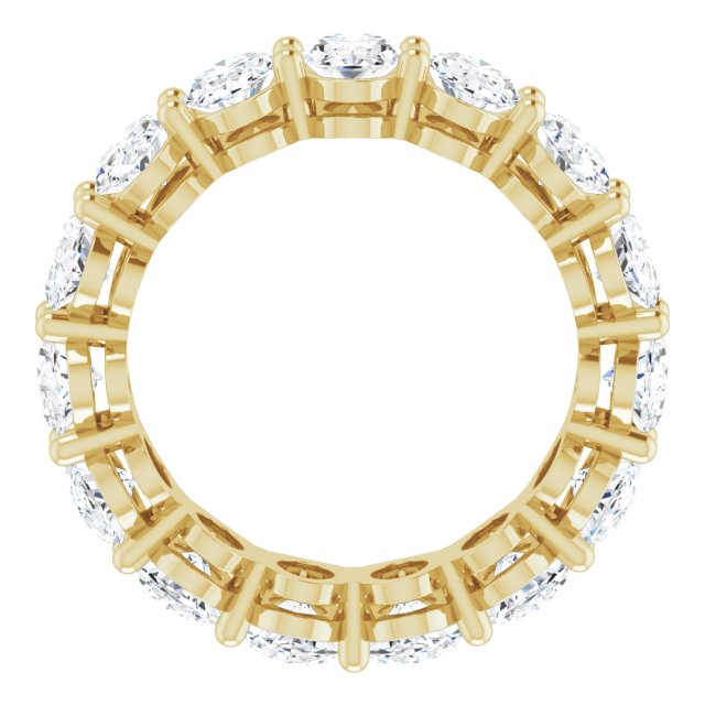 14K Gold Oval Lab-Grown Diamond Shared-Prong Eternity Band – 6x4 mm Stones (5 1/5–5 9/10 CTW) - Yellow Gold - view 2