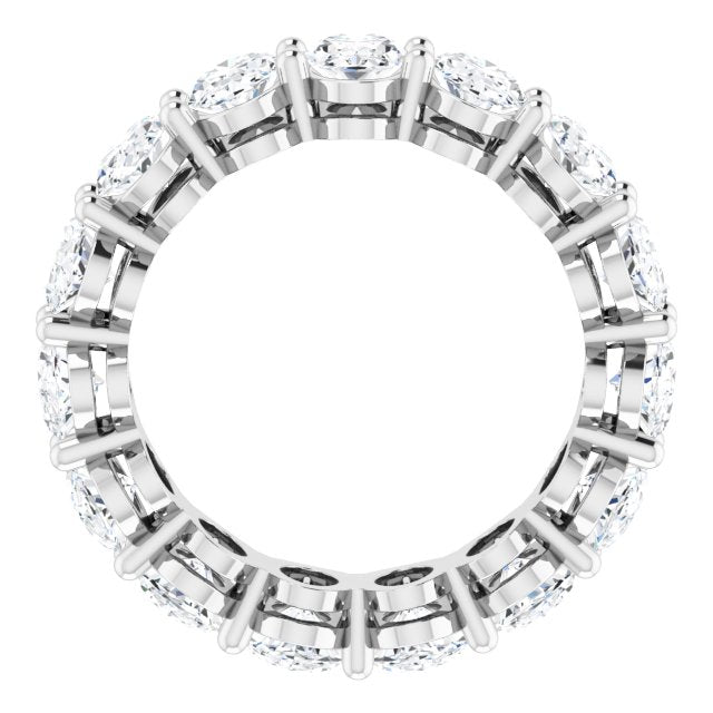 Platinum Oval Lab-Grown Diamond Shared-Prong Eternity Band – 6x4 mm Stones (5 1/5–5 9/10 CTW) - view 2