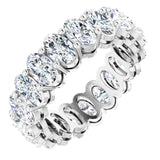 Platinum Oval Natural Diamond Shared-Prong Eternity Band – 5x3 mm Stones (4 3/4–5 1/2 CTW)