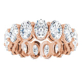 14K Gold Oval Lab-Grown Diamond Shared-Prong Eternity Band – 6x4 mm Stones (5 1/5–5 9/10 CTW) - Rose Gold - view 3