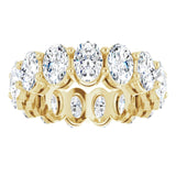 14K Gold Oval Lab-Grown Diamond Shared-Prong Eternity Band – 6x4 mm Stones (5 1/5–5 9/10 CTW) - Yellow Gold - view 3