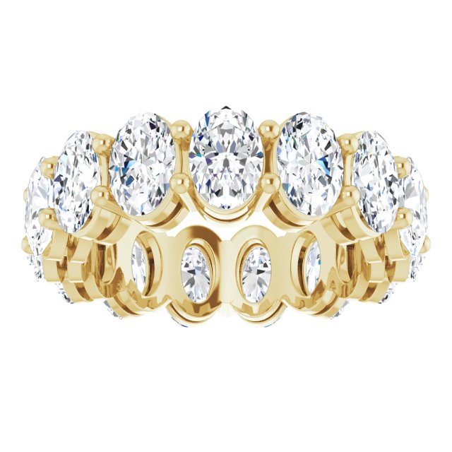 14K Gold Oval Lab-Grown Diamond Shared-Prong Eternity Band – 6x4 mm Stones (5 1/5–5 9/10 CTW) - Yellow Gold - view 3