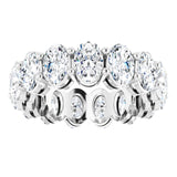 14K Gold Oval Lab-Grown Diamond Shared-Prong Eternity Band – 6x4 mm Stones (5 1/5–5 9/10 CTW) - White Gold - view 3