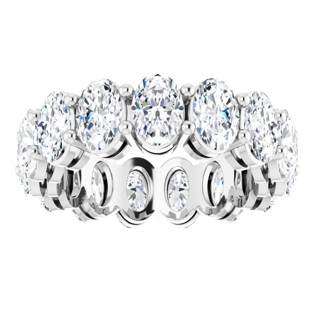 14K Gold Oval Lab-Grown Diamond Shared-Prong Eternity Band – 6x4 mm Stones (5 1/5–5 9/10 CTW) - White Gold - view 3