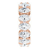 14K Gold Oval Lab-Grown Diamond Shared-Prong Eternity Band – 6x4 mm Stones (5 1/5–5 9/10 CTW) - Rose Gold - view 4
