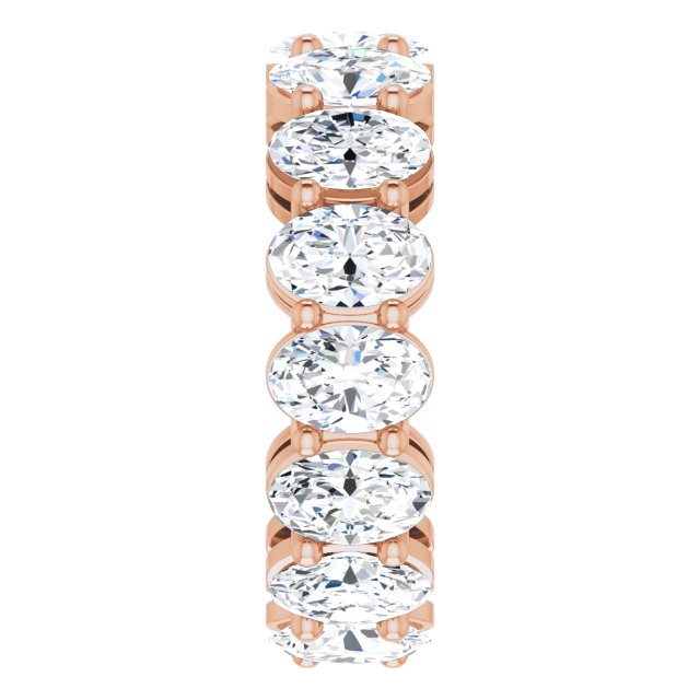 14K Gold Oval Lab-Grown Diamond Shared-Prong Eternity Band – 6x4 mm Stones (5 1/5–5 9/10 CTW) - Rose Gold - view 4