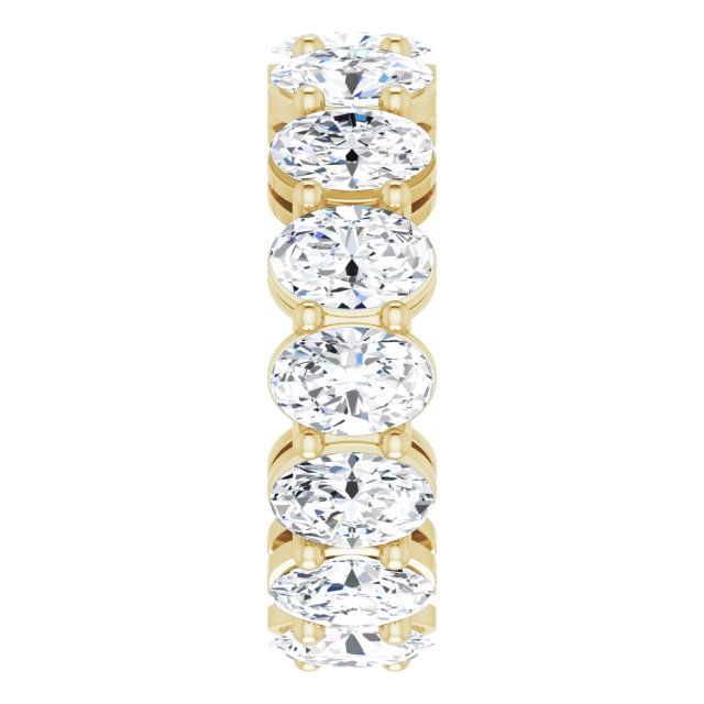 14K Gold Oval Lab-Grown Diamond Shared-Prong Eternity Band – 6x4 mm Stones (5 1/5–5 9/10 CTW) - Yellow Gold - view 4