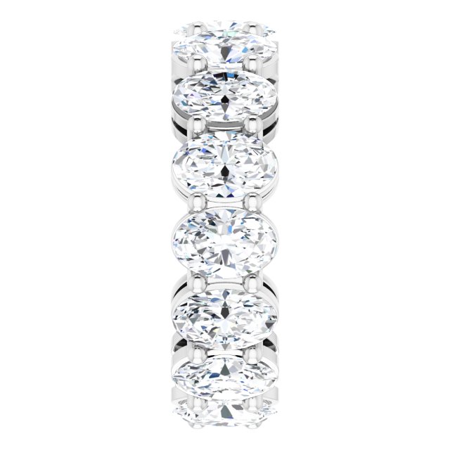 Platinum Oval Lab-Grown Diamond Shared-Prong Eternity Band – 6x4 mm Stones (5 1/5–5 9/10 CTW) - view 4
