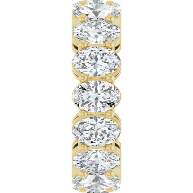 14K Gold Oval Lab-Grown Diamond Shared-Prong Eternity Band – 6x4 mm Stones (5 1/5–5 9/10 CTW) - Yellow Gold - view 4