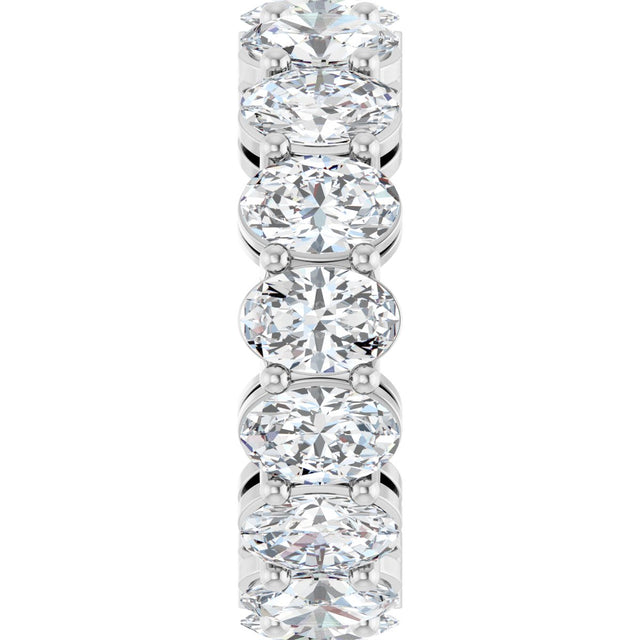 14K Gold Oval Lab-Grown Diamond Shared-Prong Eternity Band – 6x4 mm Stones (5 1/5–5 9/10 CTW) - White Gold - view 4