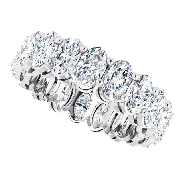 Platinum Oval Natural Diamond Shared-Prong Eternity Band – 5x3 mm Stones (4 3/4–5 1/2 CTW) - view 5