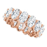 14K Gold Oval Lab-Grown Diamond Shared-Prong Eternity Band – 6x4 mm Stones (5 1/5–5 9/10 CTW) - Rose Gold - view 5