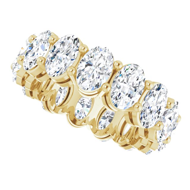 14K Gold Oval Lab-Grown Diamond Shared-Prong Eternity Band – 6x4 mm Stones (5 1/5–5 9/10 CTW) - Yellow Gold - view 5