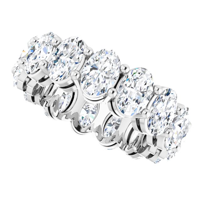 Platinum Oval Lab-Grown Diamond Shared-Prong Eternity Band – 6x4 mm Stones (5 1/5–5 9/10 CTW) - view 5