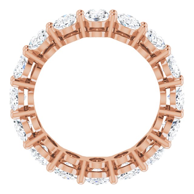14K Gold Oval Lab-Grown Diamond Shared-Prong Eternity Band – 6x4 mm Stones (5 1/5–5 9/10 CTW) - Rose Gold - view 2