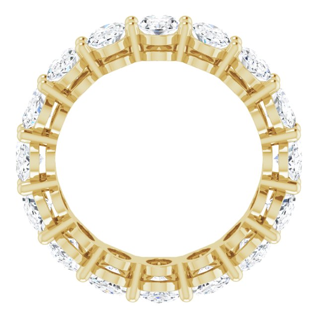 14K Gold Oval Lab-Grown Diamond Shared-Prong Eternity Band – 6x4 mm Stones (5 1/5–5 9/10 CTW) - Yellow Gold - view 2