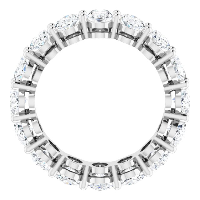 14K Gold Oval Lab-Grown Diamond Shared-Prong Eternity Band – 6x4 mm Stones (5 1/5–5 9/10 CTW) - White Gold - view 2