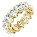 14K Gold Oval Natural Diamond Shared-Prong Eternity Band – 6x4 mm Stones (5 1/5–5 9/10 CTW) - Yellow Gold