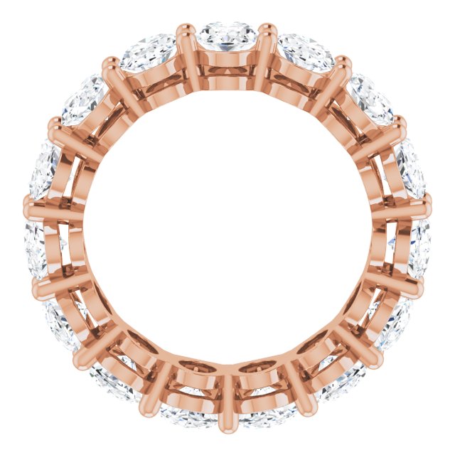 14K Gold Oval Lab-Grown Diamond Shared-Prong Eternity Band – 6x4 mm Stones (5 1/5–5 9/10 CTW) - Rose Gold - view 2