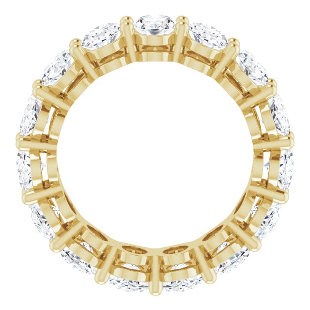 14K Gold Oval Lab-Grown Diamond Shared-Prong Eternity Band – 6x4 mm Stones (5 1/5–5 9/10 CTW) - Yellow Gold - view 2