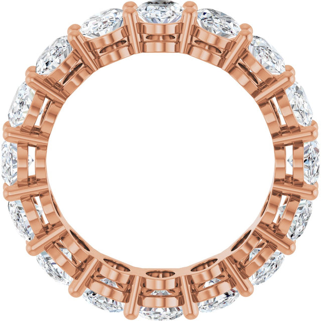 14K Gold Oval Lab-Grown Diamond Shared-Prong Eternity Band – 6x4 mm Stones (5 1/5–5 9/10 CTW) - Rose Gold - view 2